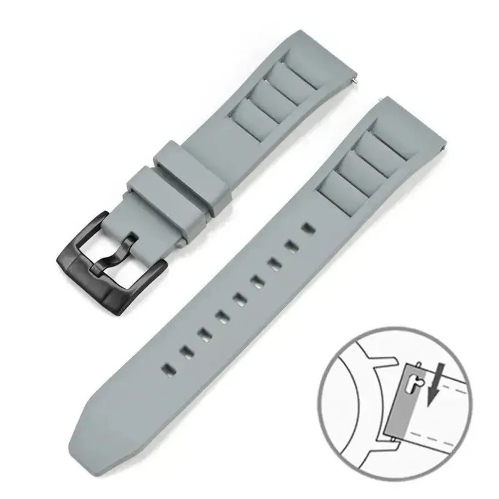 FKM Quick Release Rubber Watch Strap 19–24mm for Sport & Dive Watches