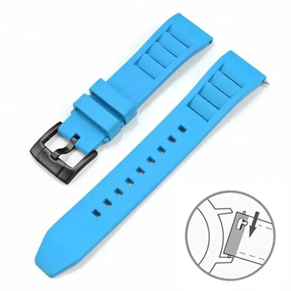 FKM Quick Release Rubber Watch Strap 19–24mm for Sport & Dive Watches