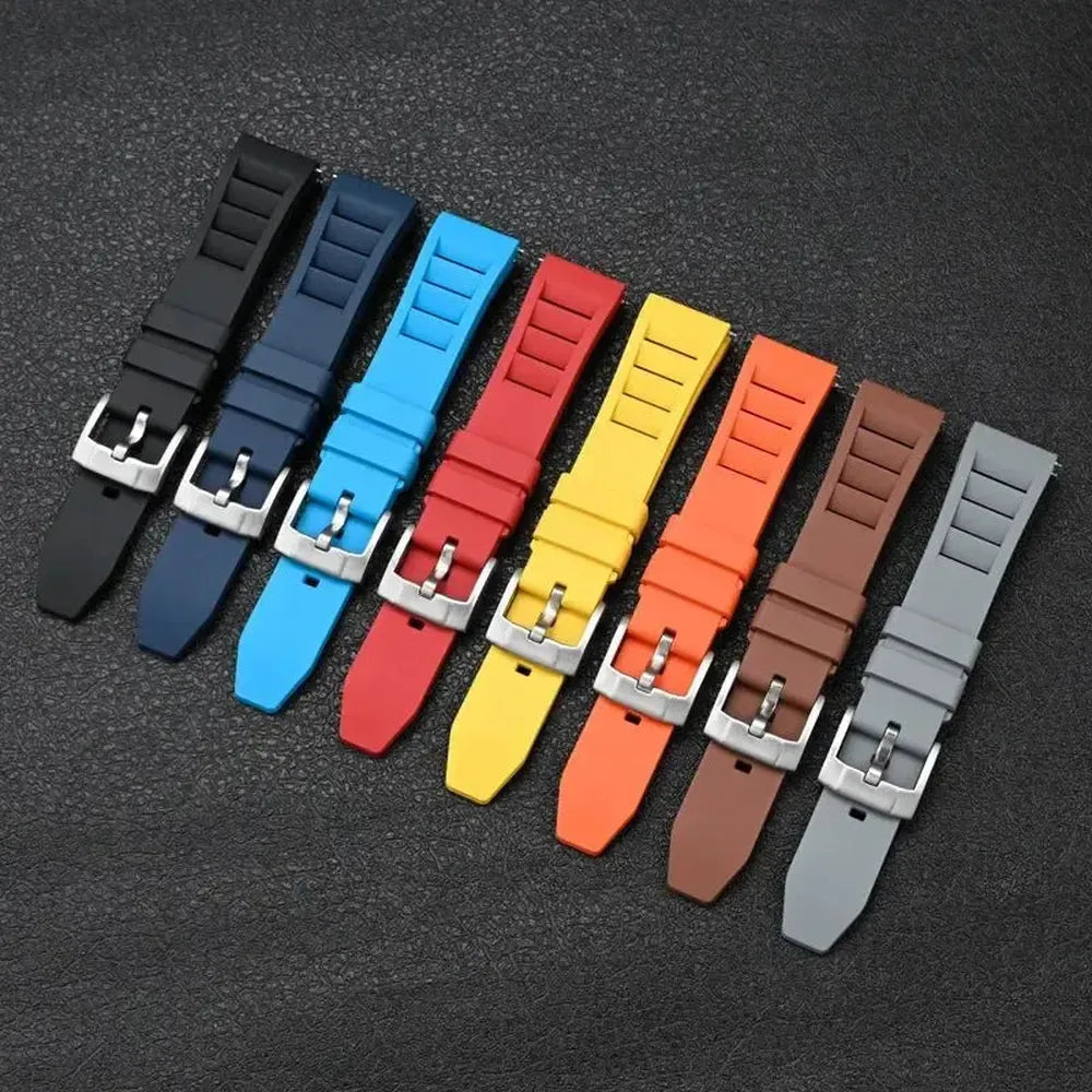 FKM Quick Release Rubber Watch Strap 19–24mm for Sport & Dive Watches