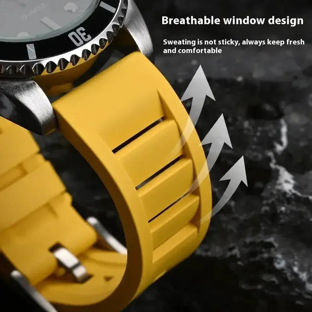 FKM Quick Release Rubber Watch Strap 19–24mm for Sport & Dive Watches