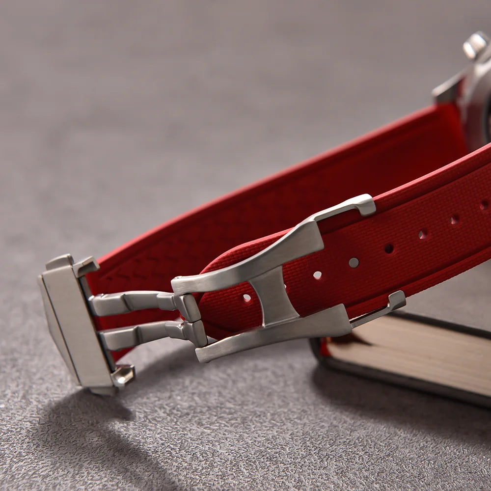 FKM Rubber Watch Strap 20mm–22mm – Quick Release, Folding Clasp Option-Straptique-Viva Timepiece