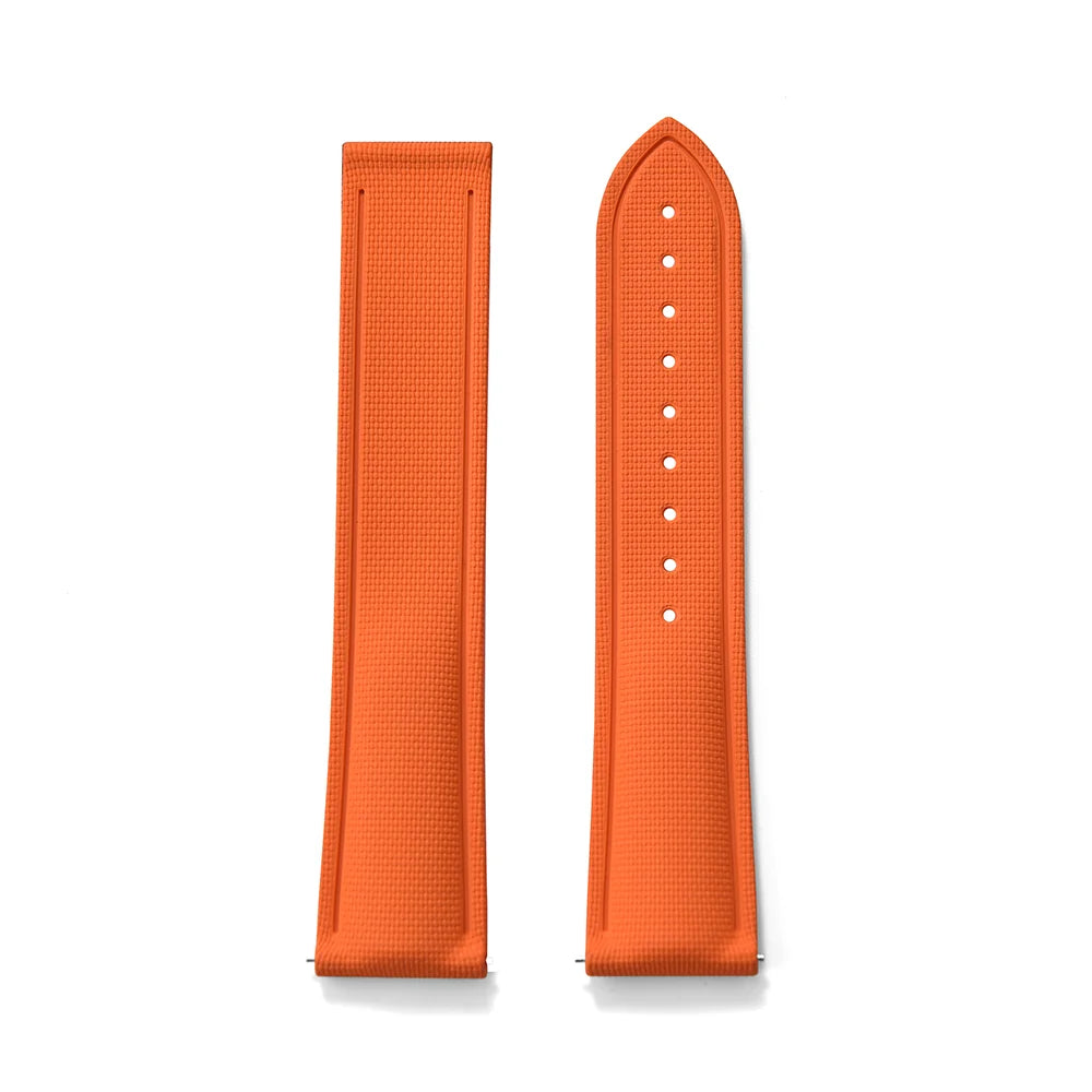 FKM Rubber Watch Strap 20mm–22mm – Quick Release, Folding Clasp Option-Straptique-Viva Timepiece