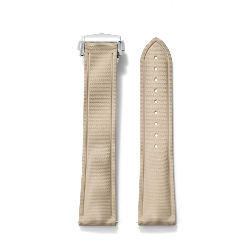 FKM Rubber Watch Strap 20mm–22mm – Quick Release, Folding Clasp Option-Straptique-Viva Timepiece