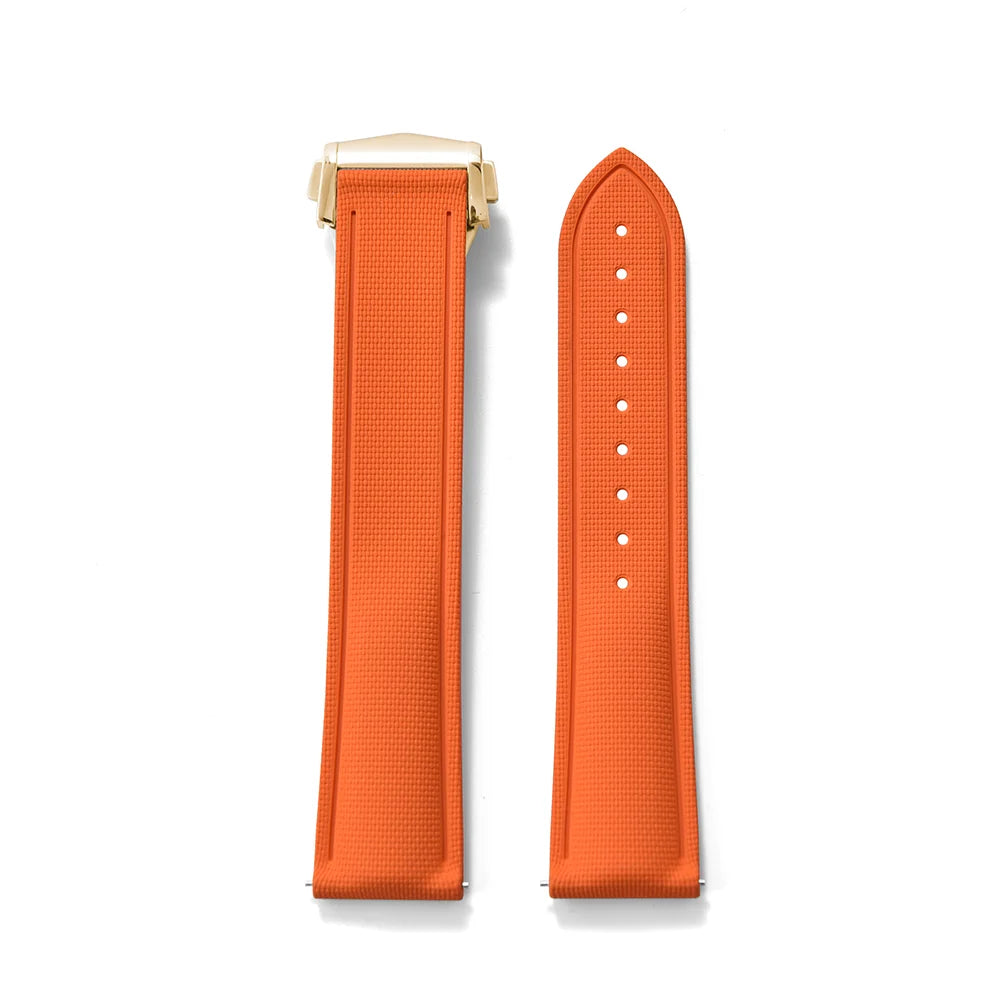 FKM Rubber Watch Strap 20mm–22mm – Quick Release, Folding Clasp Option-Straptique-Viva Timepiece