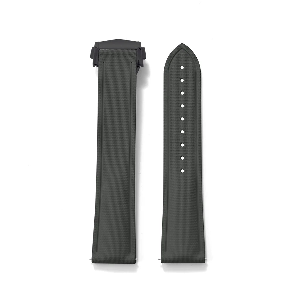 FKM Rubber Watch Strap 20mm–22mm – Quick Release, Folding Clasp Option-Straptique-Viva Timepiece