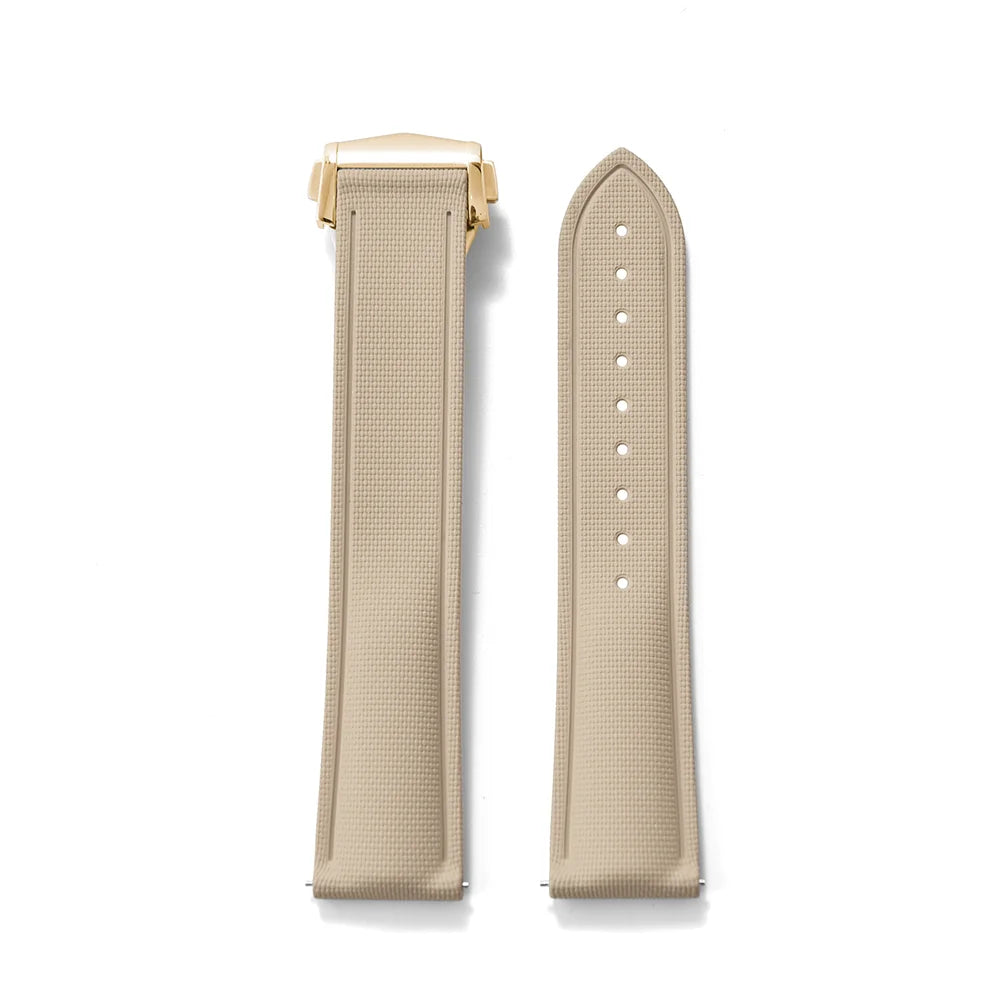 FKM Rubber Watch Strap 20mm–22mm – Quick Release, Folding Clasp Option-Straptique-Viva Timepiece