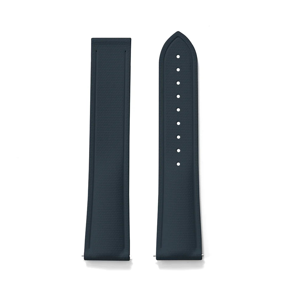 FKM Rubber Watch Strap 20mm–22mm – Quick Release, Folding Clasp Option-Straptique-Viva Timepiece