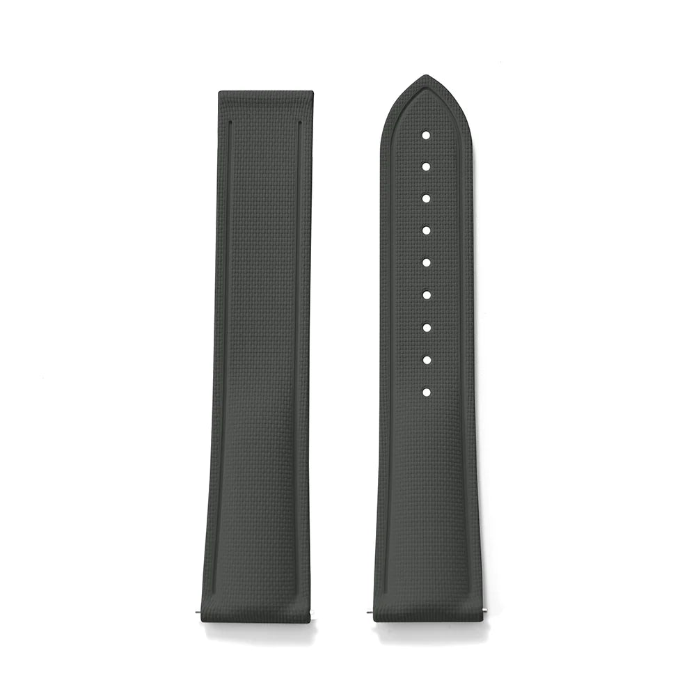 FKM Rubber Watch Strap 20mm–22mm – Quick Release, Folding Clasp Option-Straptique-Viva Timepiece