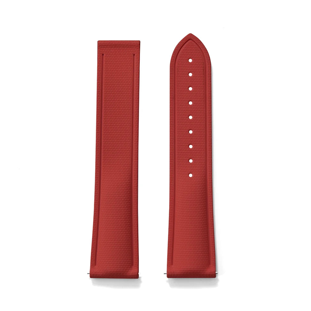 FKM Rubber Watch Strap 20mm–22mm – Quick Release, Folding Clasp Option-Straptique-Viva Timepiece
