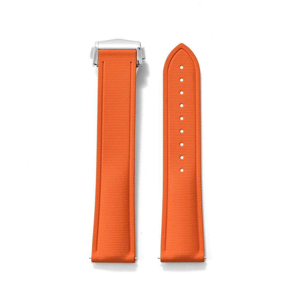 FKM Rubber Watch Strap 20mm–22mm – Quick Release, Folding Clasp Option-Straptique-Viva Timepiece