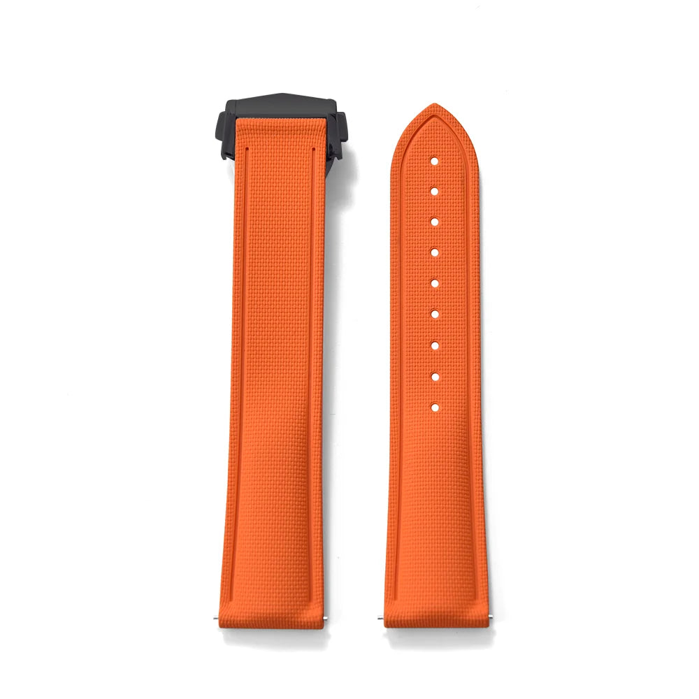 FKM Rubber Watch Strap 20mm–22mm – Quick Release, Folding Clasp Option-Straptique-Viva Timepiece
