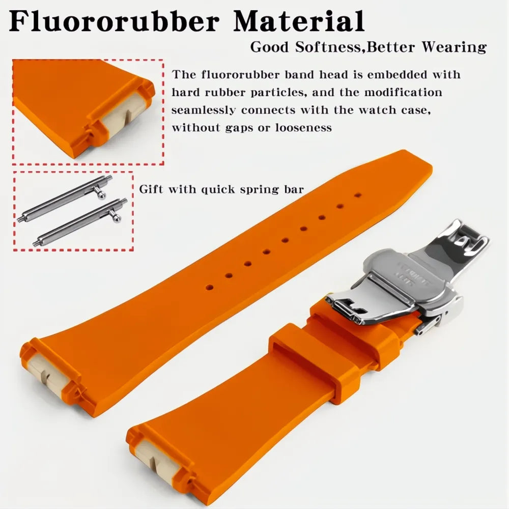 Fluororubber Sport Watch Band Compatible with GA2100 GM2100 GM-5600 Series-VivaStraps-Viva Timepiece