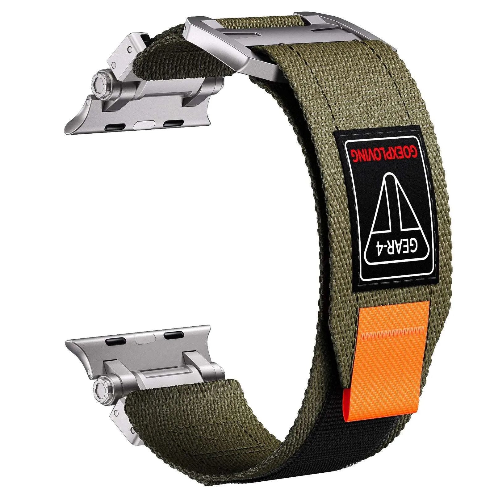 Gear-4 Woven Nylon Strap with Buckle Compatible with Apple Watch 42–49mm