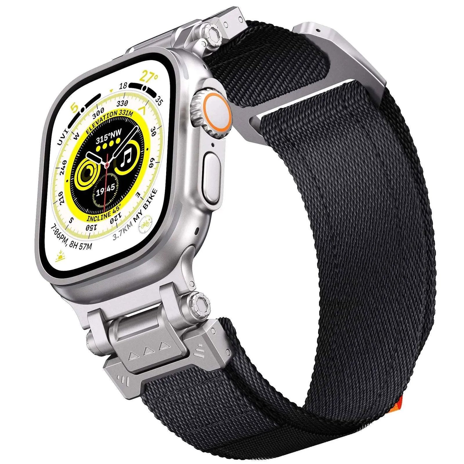 Gear-4 Woven Nylon Strap with Buckle – Compatible with Apple Watch 42mm to 49mm-Tivra-Viva Timepiece