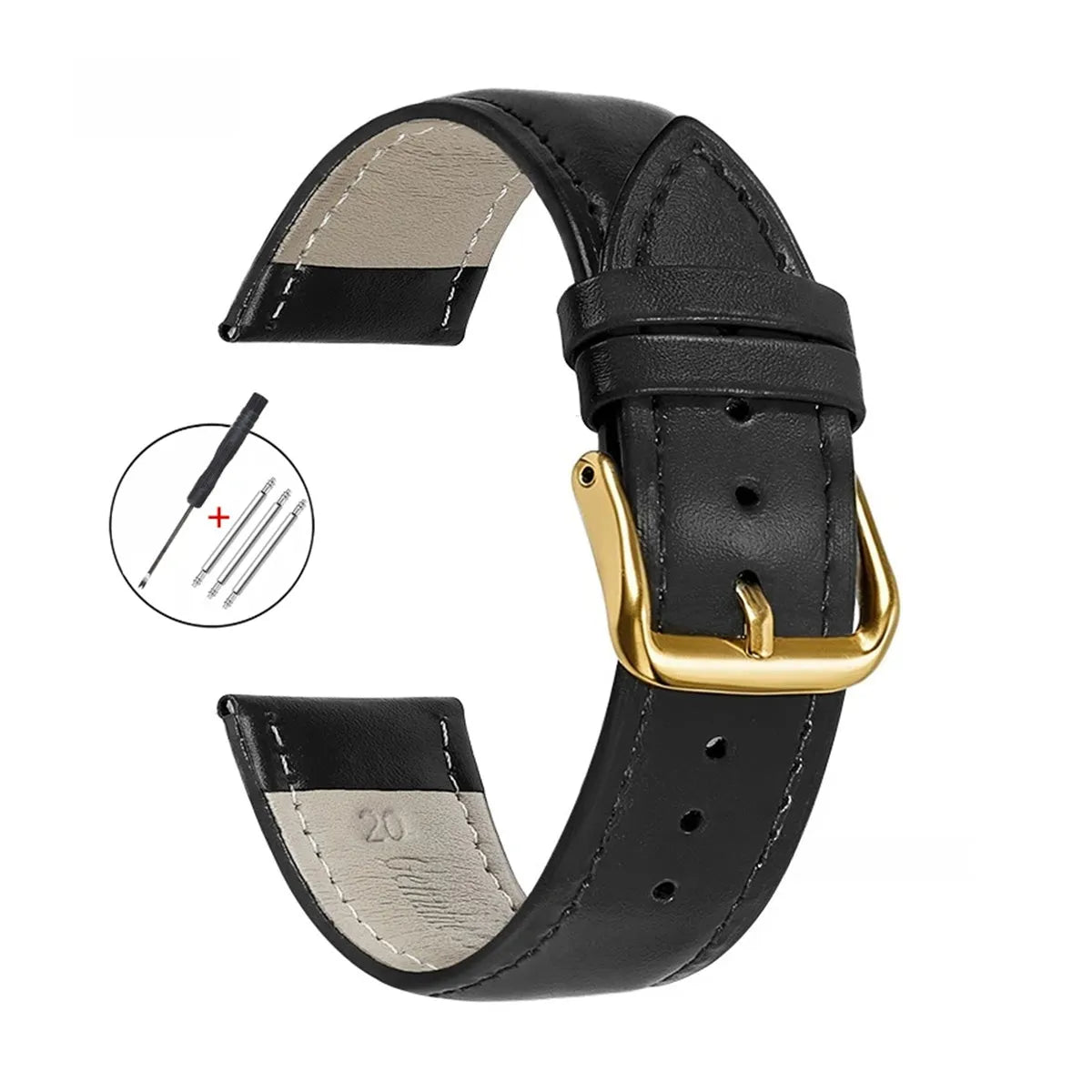 Genuine Calfskin Leather Watch Strap 12mm–24mm – Universal Fit