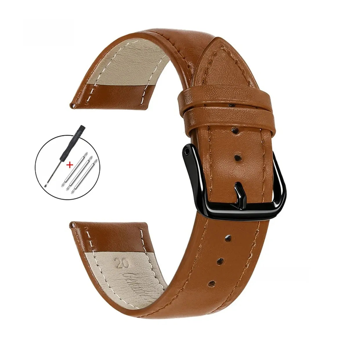 Genuine Calfskin Leather Watch Strap 12mm–24mm – Universal Fit