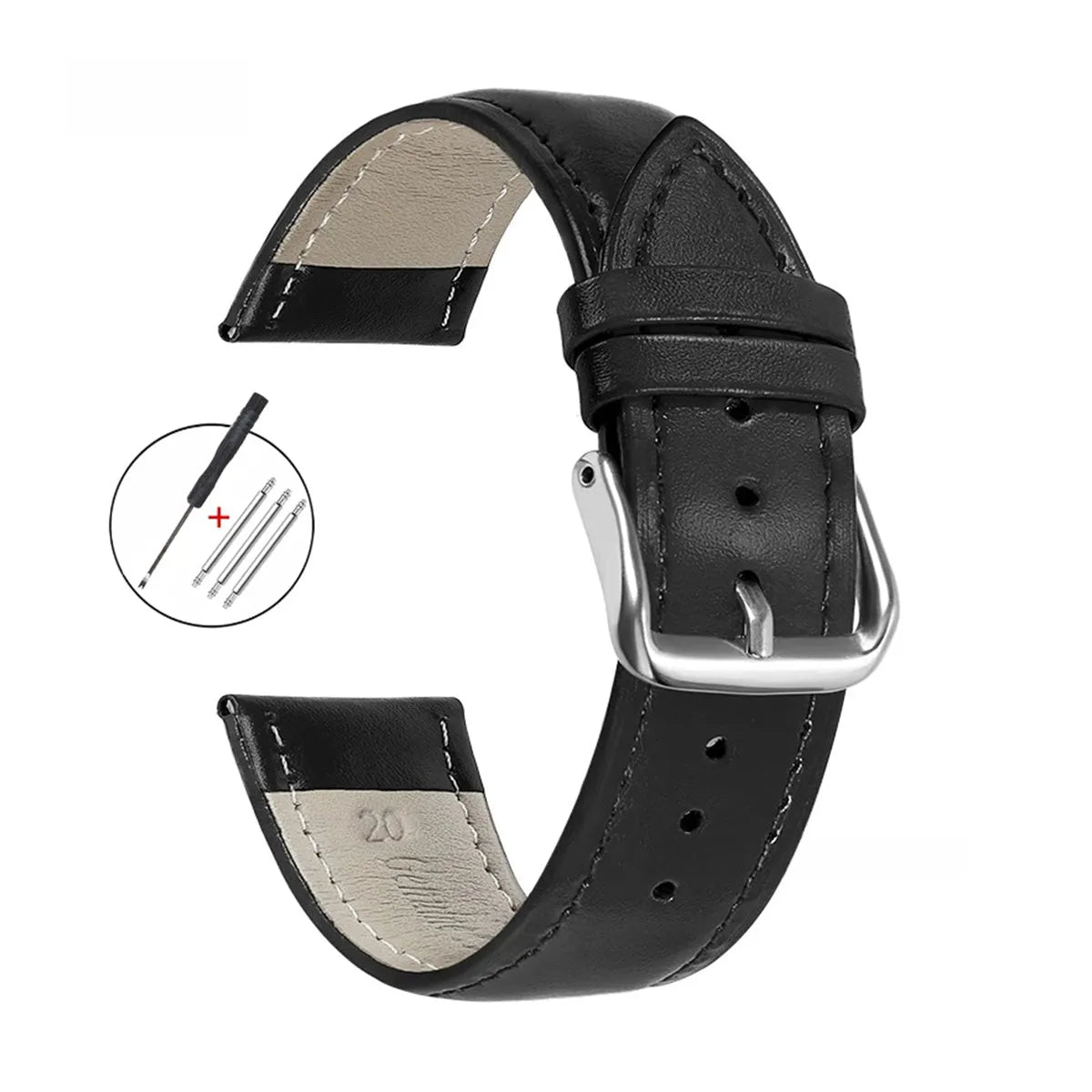 Genuine Calfskin Leather Watch Strap 12mm–24mm – Universal Fit