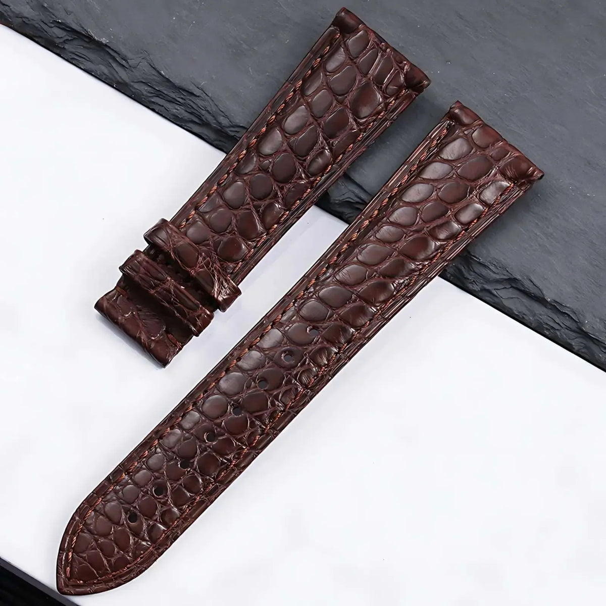 Genuine Crocodile Leather Watch Strap 12–22mm – Butterfly Clasp-Watch Bands-VivaStraps-Viva Timepiece