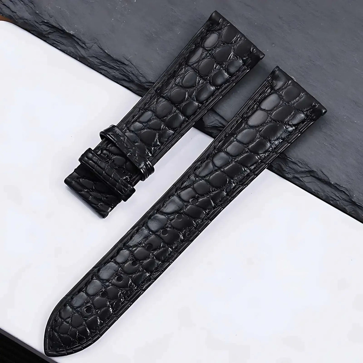 Genuine Crocodile Leather Watch Strap 12–22mm – Butterfly Clasp-Watch Bands-VivaStraps-Viva Timepiece