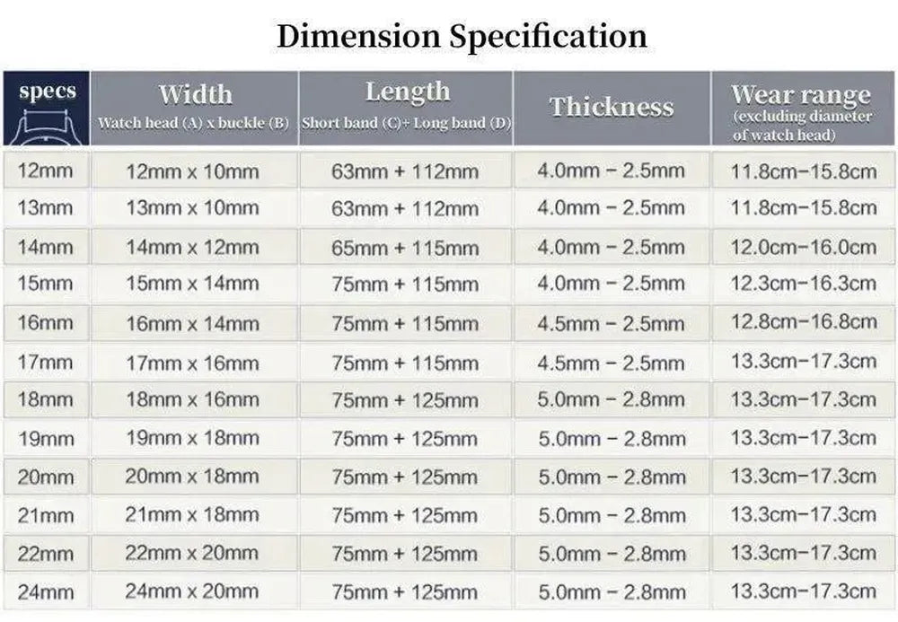 Genuine Leather Watch Strap with Butterfly Clasp – 14mm to 24mm-VivaStraps-Viva Timepiece