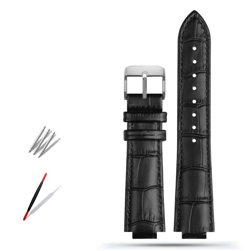 Genuine Leather Watch Strap for Louis Vuitton LV Tambour