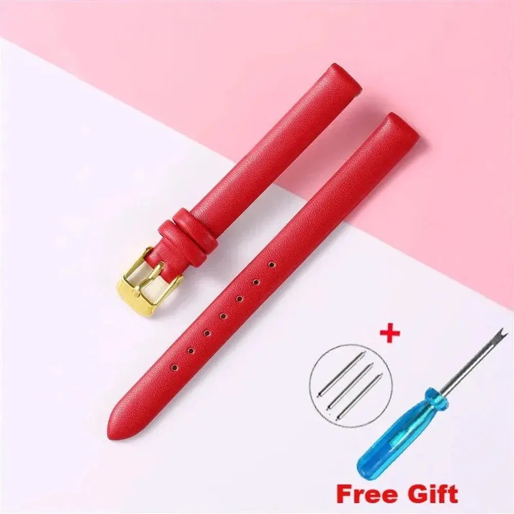 Genuine Leather Strap with Silver, Rose Gold Buckle – 16mm/ 18mm / 20mm / 22mm-VivaStraps-Viva Timepiece