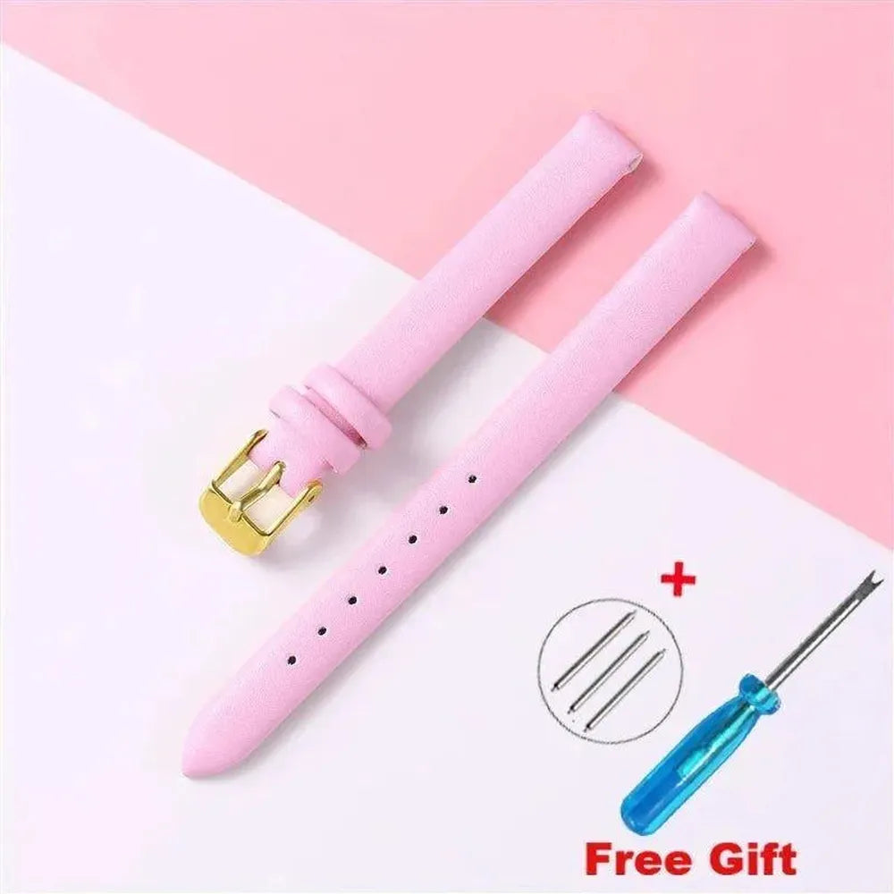 Genuine Leather Strap with Silver, Rose Gold Buckle – 16mm/ 18mm / 20mm / 22mm-VivaStraps-Viva Timepiece