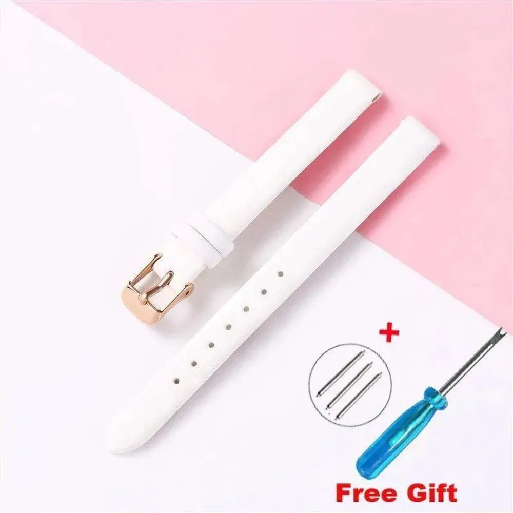 Genuine Leather Strap with Silver, Rose Gold Buckle – 16mm/ 18mm / 20mm / 22mm-VivaStraps-Viva Timepiece