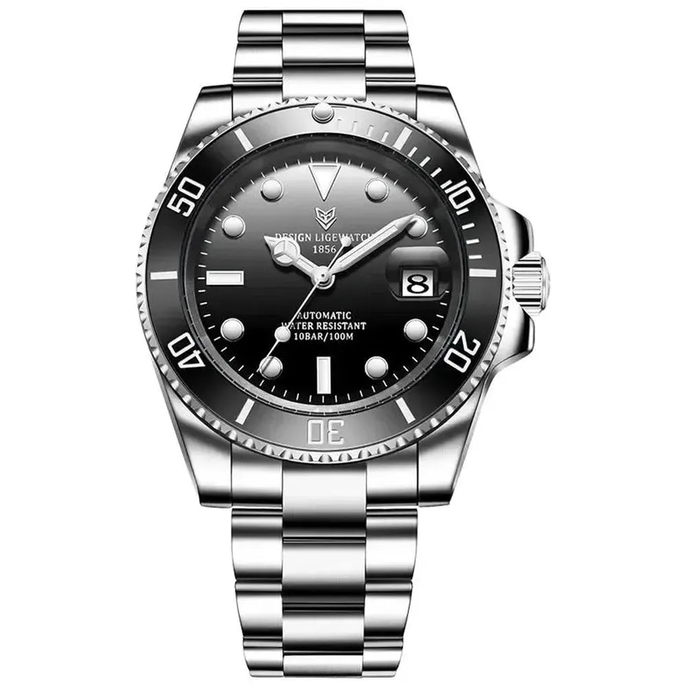 LIGE 41mm Automatic Diver Watch – Sapphire Crystal, Ceramic Bezel-LIGE-Viva Timepiece