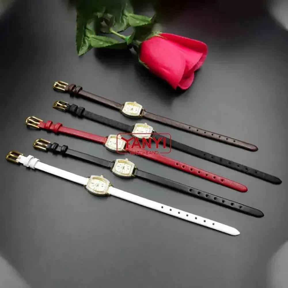 Women’s Slim Leather Watch Strap – 6mm 8mm 10mm 12mm-Straptique-Viva Timepiece