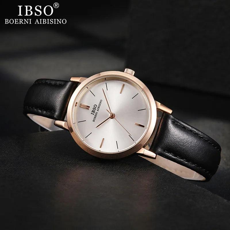 IBSO 36WB Ultra-thin Leather Strap Women's Quartz Watches - Watches - Viva Timepiece