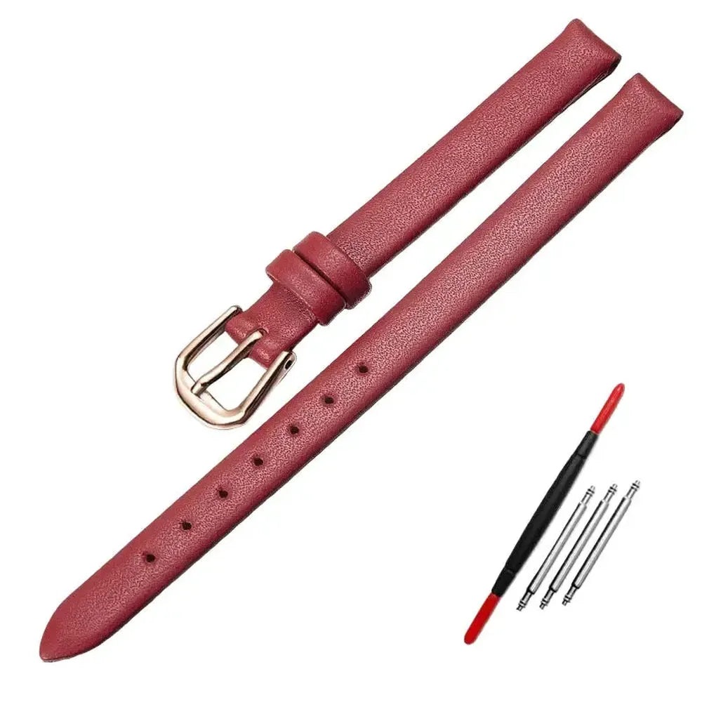 Women’s Slim Leather Watch Strap – 6mm 8mm 10mm 12mm-Straptique-Viva Timepiece