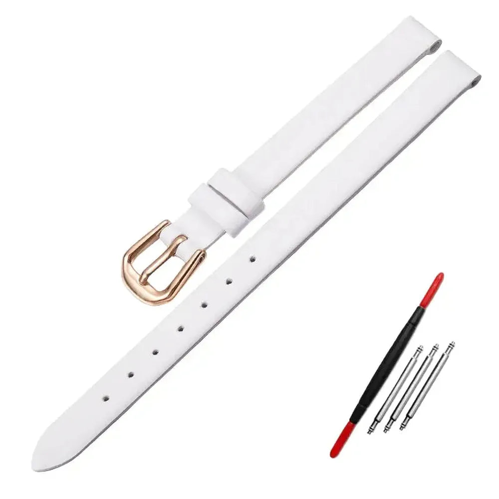 Women’s Slim Leather Watch Strap – 6mm 8mm 10mm 12mm-Straptique-Viva Timepiece