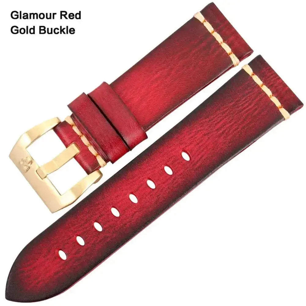 Handmade Genuine Leather Watch Strap – Vintage Cowhide Band 18-26mm-Straptique-Viva Timepiece