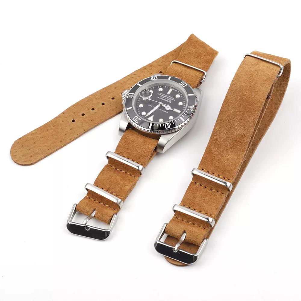 KZL006H Soft Suede ZULU Leather Replacement Watch Strap - Watches Accessories - Viva Timepiece