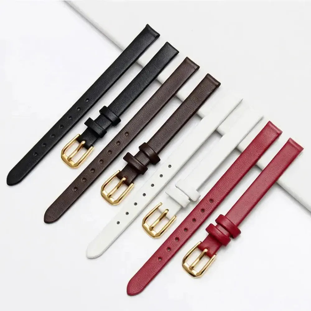 Women’s Slim Leather Watch Strap – 6mm 8mm 10mm 12mm-Straptique-Viva Timepiece