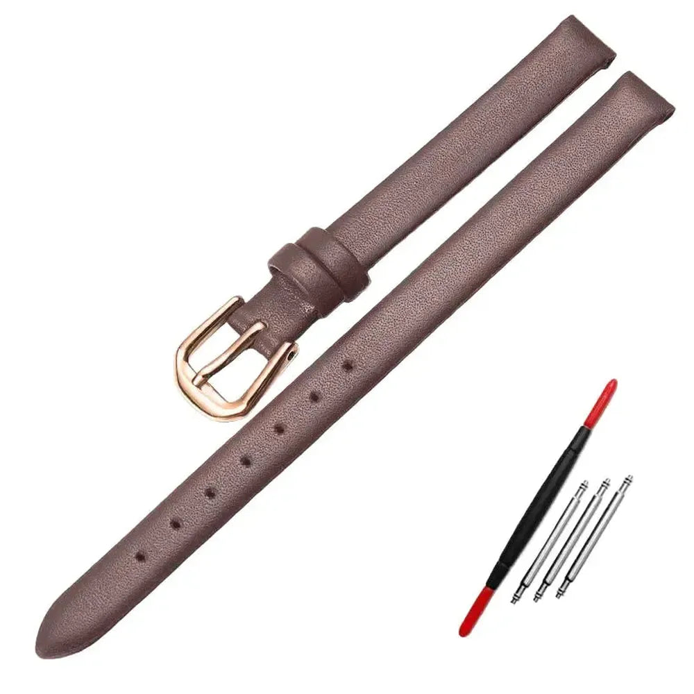 Women’s Slim Leather Watch Strap – 6mm 8mm 10mm 12mm-Straptique-Viva Timepiece