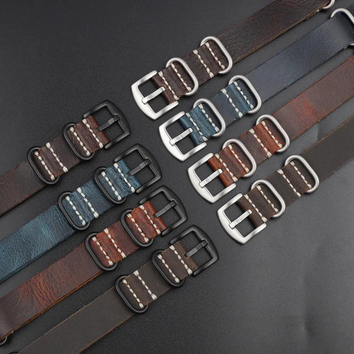 KZL029O Cowhide Genuine Leather Zulu Strap Replacement Watch Bands - Watch Accessories - Viva Timepiece