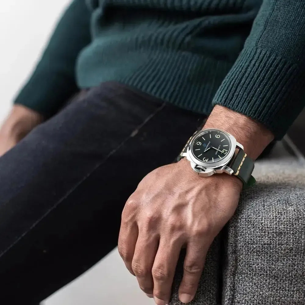 Handmade Italian Leather Watch Strap – Vintage Cowhide Band with Pin Buckle (22mm–26mm)-Straptique-Viva Timepiece