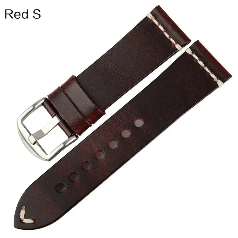 Oil Wax Genuine Leather Watch Strap – Vintage Cowhide Band 20mm 22mm 24mm-Straptique-Viva Timepiece