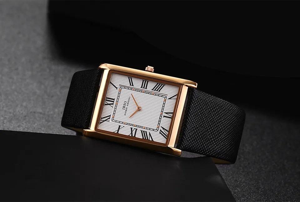 IBSO Ultra-Thin Rectangle Dial Men's Quartz Luxury Watch - Watches - Viva Timepiece