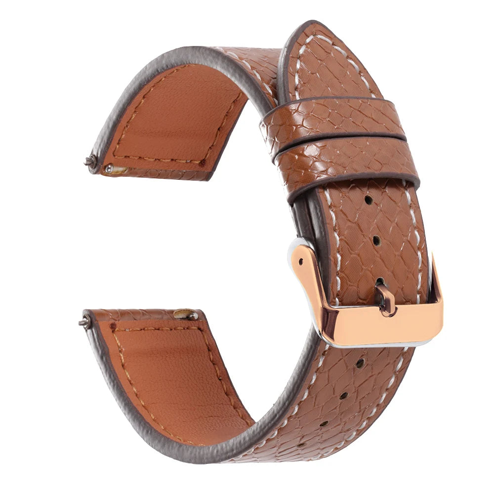 Handmade Snake-Pattern Leather Watch Strap – 20mm / 22mm-Straptique-Viva Timepiece