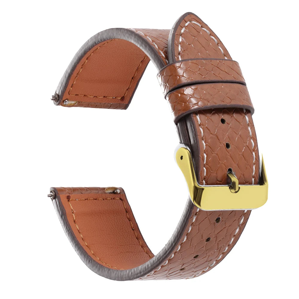 Handmade Snake-Pattern Leather Watch Strap – 20mm / 22mm-Straptique-Viva Timepiece