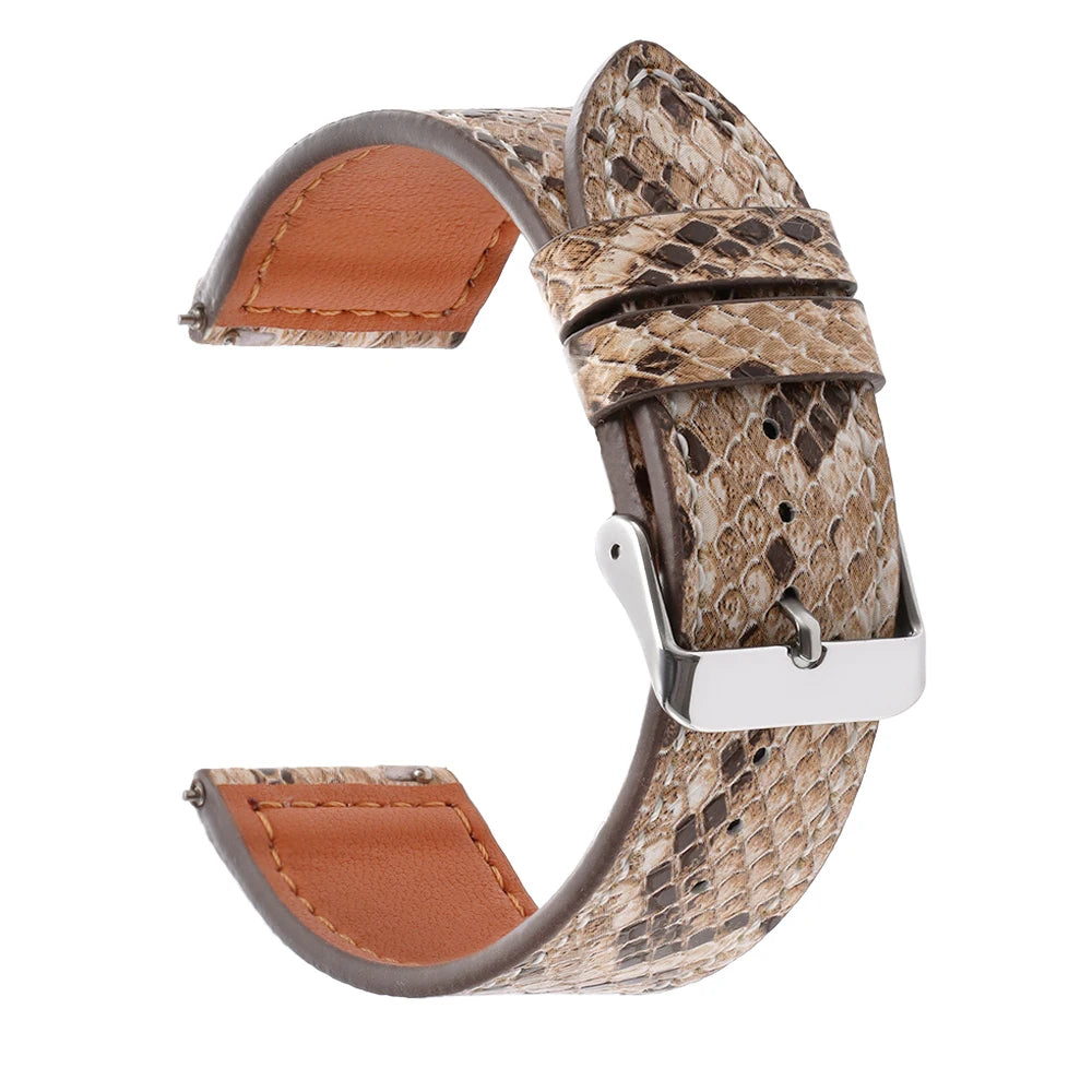 Handmade Snake-Pattern Leather Watch Strap – 20mm / 22mm-Straptique-Viva Timepiece
