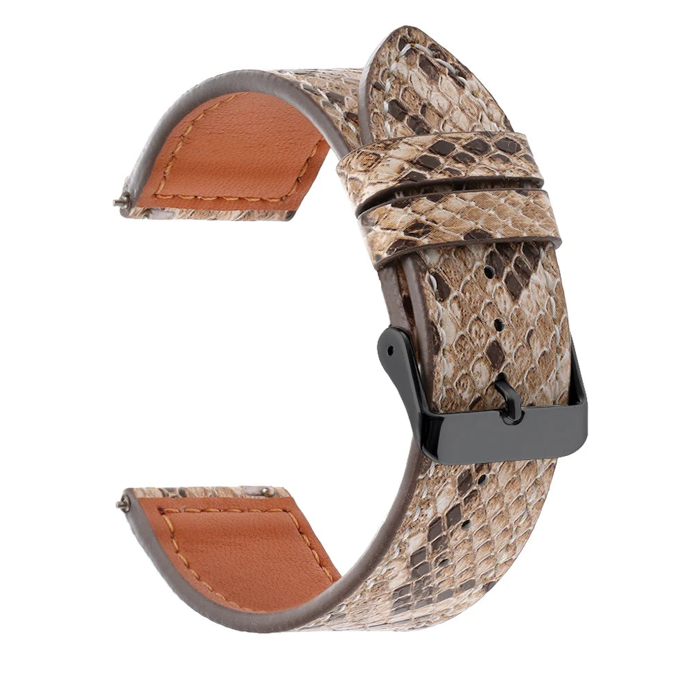 Handmade Snake-Pattern Leather Watch Strap – 20mm / 22mm-Straptique-Viva Timepiece