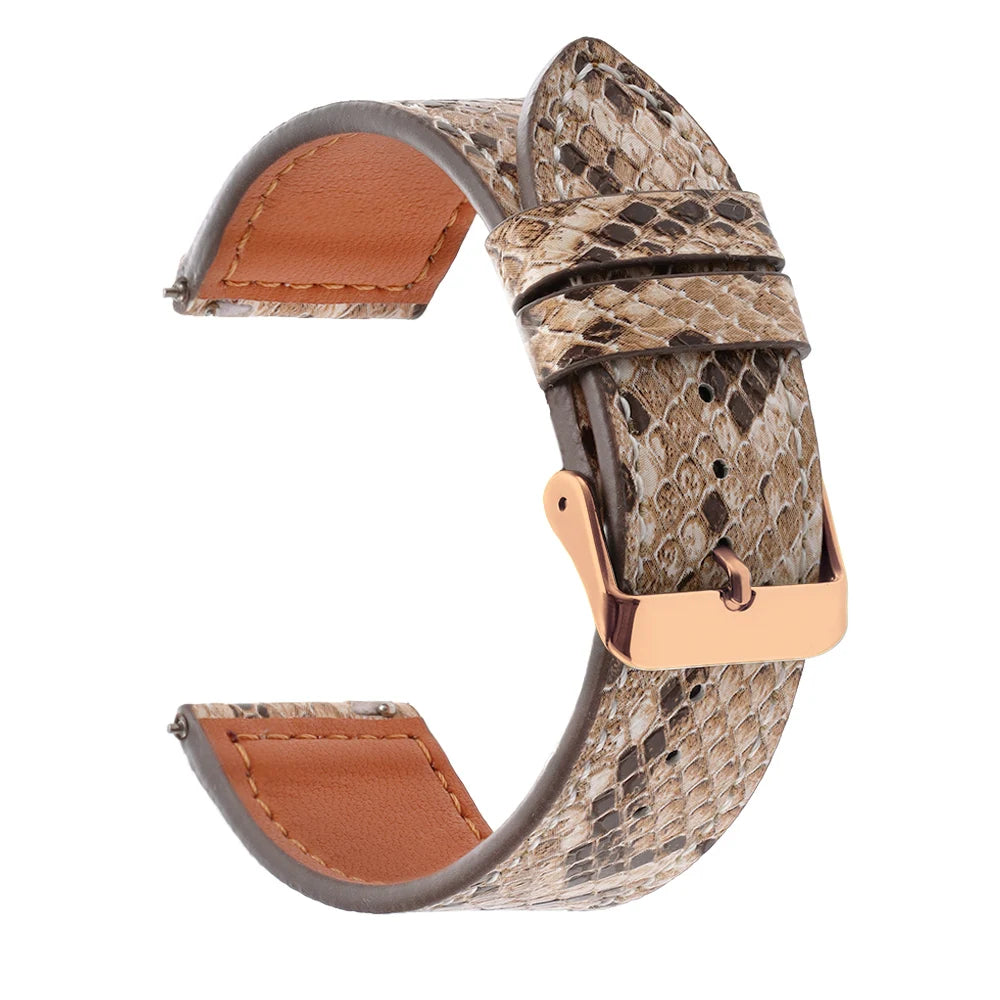 Handmade Snake-Pattern Leather Watch Strap – 20mm / 22mm-Straptique-Viva Timepiece