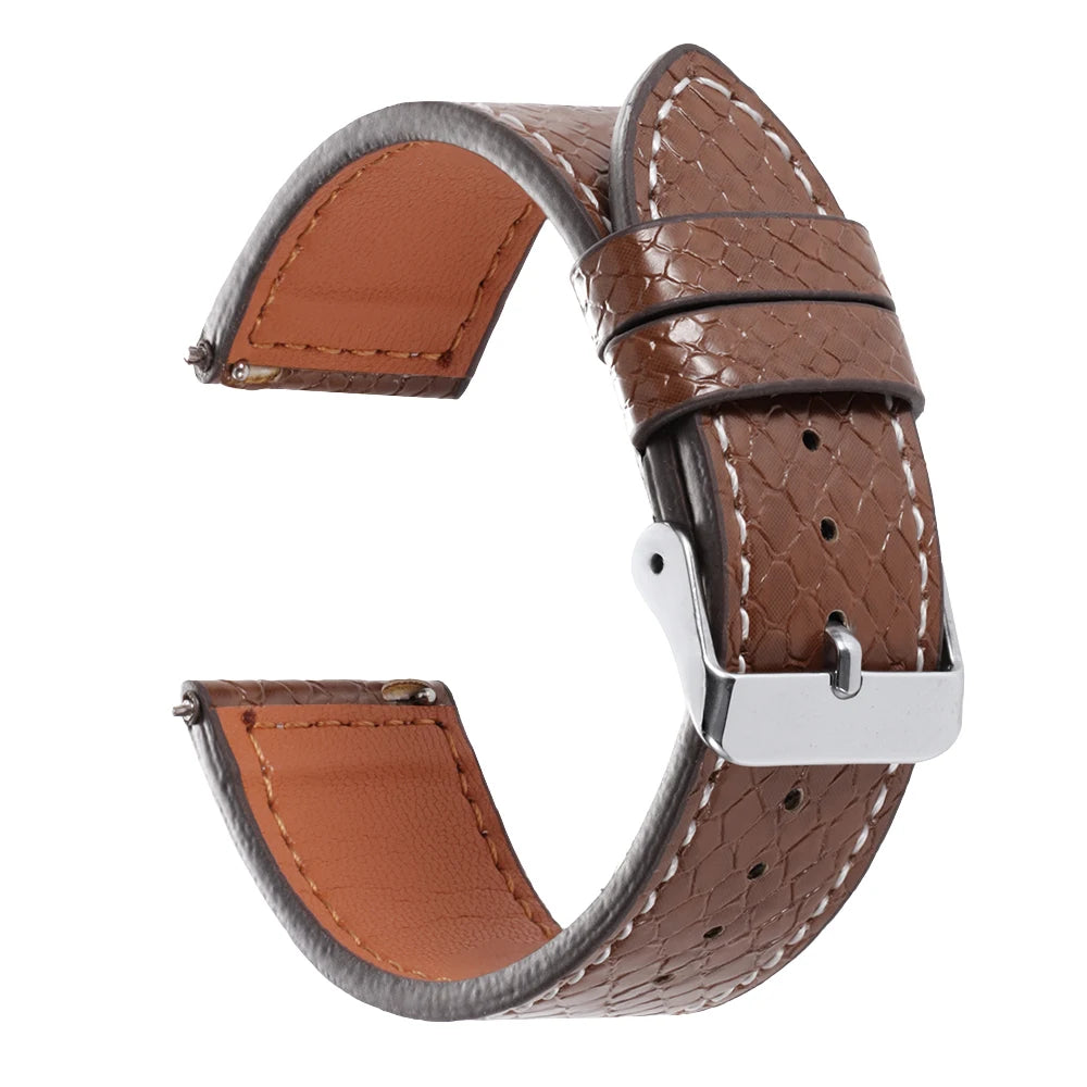 Handmade Snake-Pattern Leather Watch Strap – 20mm / 22mm-Straptique-Viva Timepiece