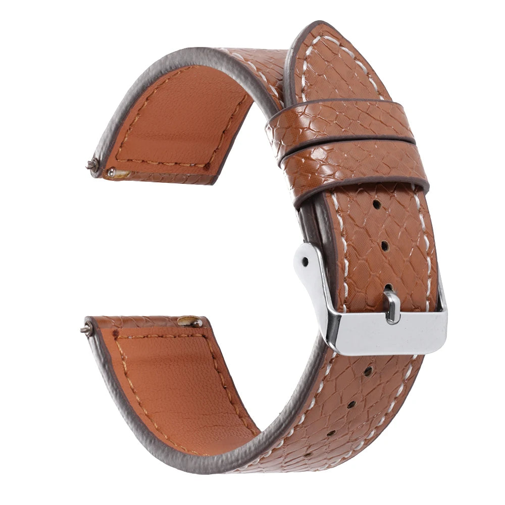 Handmade Snake-Pattern Leather Watch Strap – 20mm / 22mm-Straptique-Viva Timepiece