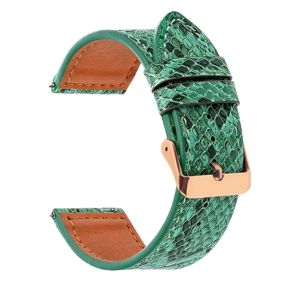 Handmade Snake-Pattern Leather Watch Strap – 20mm / 22mm-Straptique-Viva Timepiece