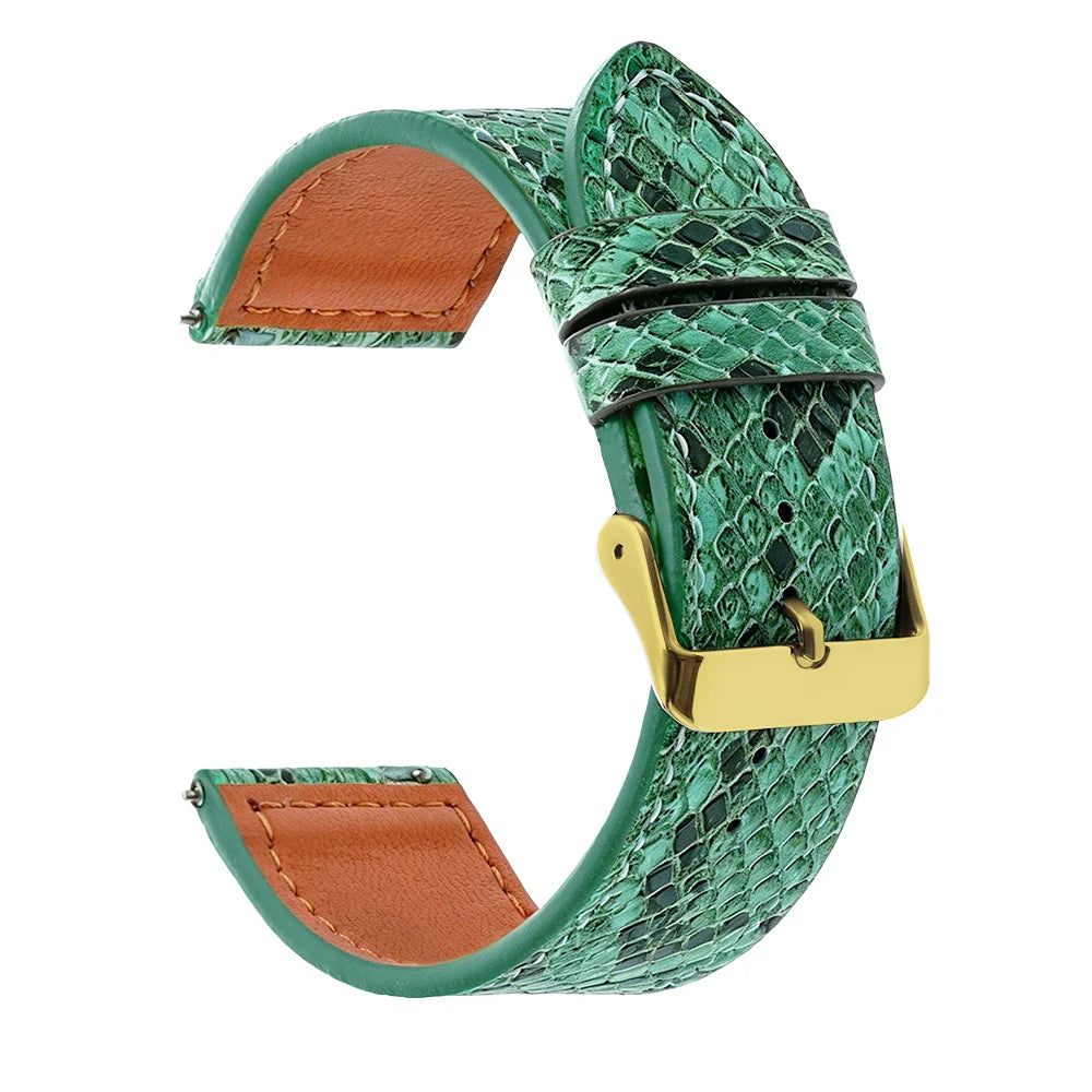 Handmade Snake-Pattern Leather Watch Strap – 20mm / 22mm-Straptique-Viva Timepiece